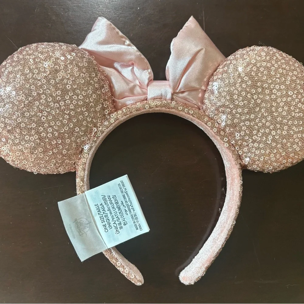 Disney Pink Sequin Minnie Mouse Ears Headband - Picture 3 of 5